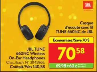Walmart Jbl tune 660nc wireless on-ear headphones offer