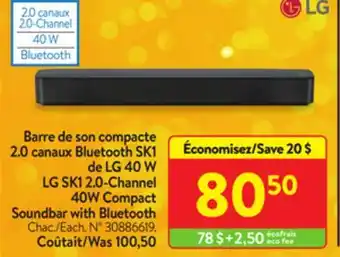 Walmart Lg sk1 2.0-channel 40w compact soundbar with bluetooth offer