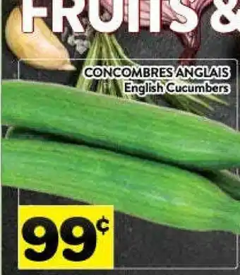 Supermarché PA English cucumbers offer