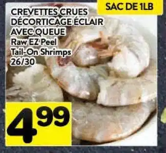 Supermarché PA Raw ez peel tail-on shrimps offer