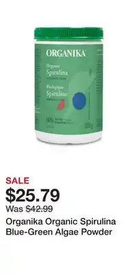Well Organika organic spirulina blue-green algae powder offer