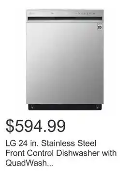 Costco Lg 24 in. stainless steel front control dishwasher with quadwash and easyrack plus offer