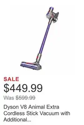 Costco Dyson v8 animal extra cordless stick vacuum with additional accessories offer
