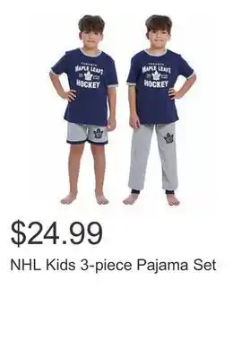 Costco Nhl kids 3-piece pajama set offer
