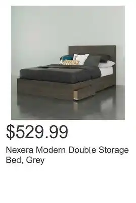 Costco Nexera modern double storage bed, grey offer