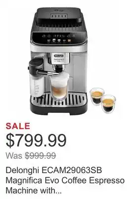 Costco Delonghi ecam29063sb magnifica evo coffee espresso machine with automatic milk frother offer