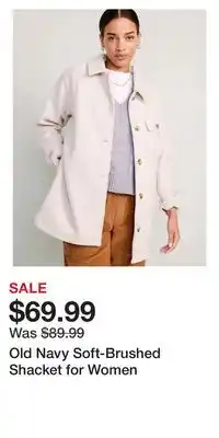 Old Navy Old navy soft-brushed shacket for women offer