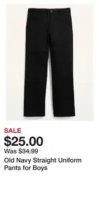 Old Navy Old navy straight uniform pants for boys offer