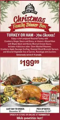 Farm Boy Christmas family dinner box offer
