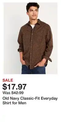 Old Navy Old navy classic-fit everyday shirt for men offer