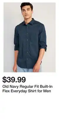 Old Navy Old navy regular fit built-in flex everyday shirt for men offer