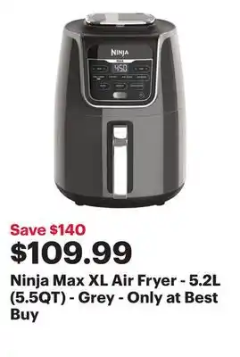 Best Buy Ninja max xl air fryer - 5.2l (5.5qt) - grey - only at best buy offer