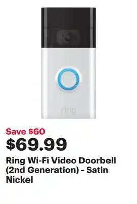 Best Buy Ring wi-fi video doorbell (2nd generation) - satin nickel offer