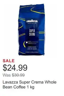Costco Lavazza super crema whole bean coffee 1 kg offer