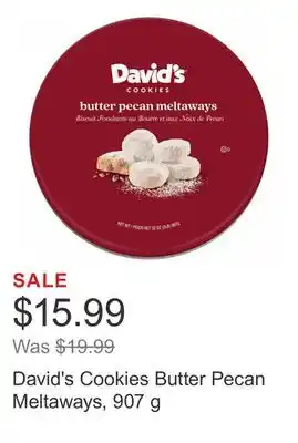 Costco David's cookies butter pecan meltaways, 907 g offer