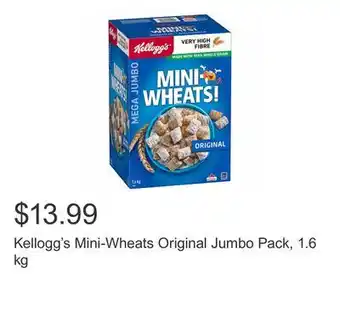 Costco Kellogg's mini-wheats original jumbo pack, 1.6 kg offer