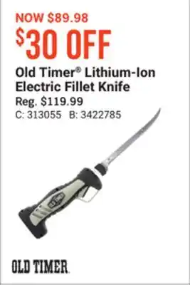 Bass Pro Old timer lithium-ion electric fillet knife offer