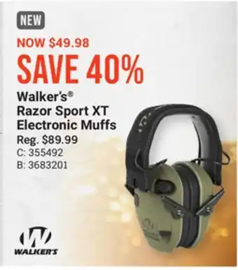 Bass Pro Walker's razor sport xt electronic muffs offer