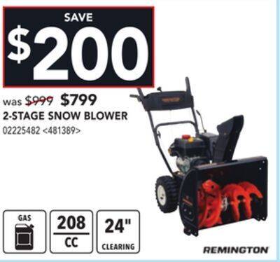 Lowe's Remington 2-stage snow blower offer