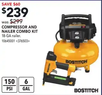 Lowe's Bostitch compressor and nailer combo kit offer