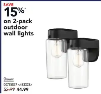 Lowe's Globe electric 2-pack outdoor wall lights offer