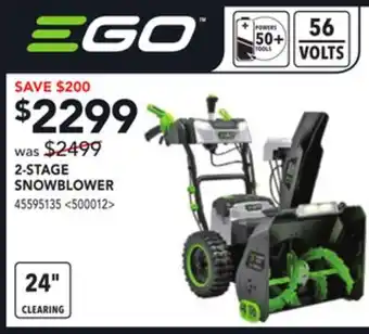 Lowe's Ego 2-stage snowblower offer