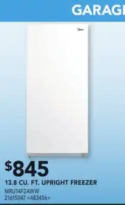 Lowe's Midea 13.8 cu. ft. upright freezer offer
