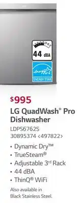 Lowe's Lg quadwash pro dishwasher offer
