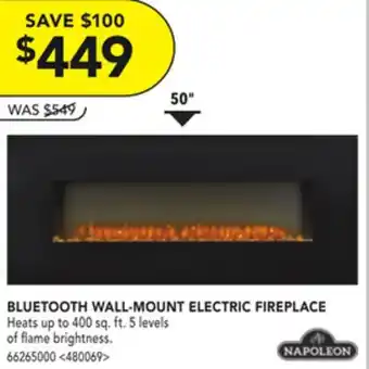 Lowe's Napoleon bluetooth wall-mount electric fireplace offer