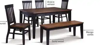 Leon's Raven noir 6-piece dining set - ebony, driftwood offer