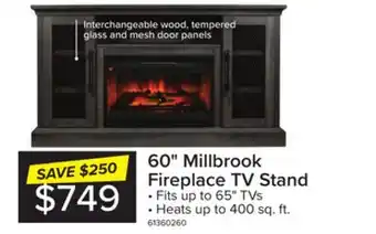 Leon's Millbrook fireplace tv stand - fawn aged oak offer