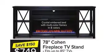 Leon's Cohen 78 fireplace tv stand - grey offer