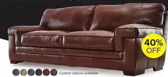 Leon's Stampede leather sofa - chestnut offer