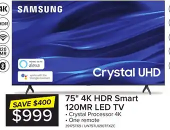 Leon's Samsung 75 crystal uhd 4k smart tv - un75tu690tfxzc offer