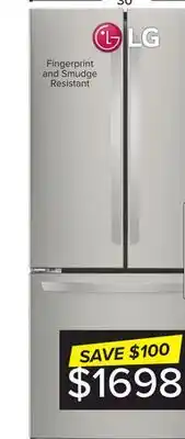 Leon's Lg 30 smudge resistant stainless steel french door refrigerator (22 cu. ft.) - lrfns2200s offer