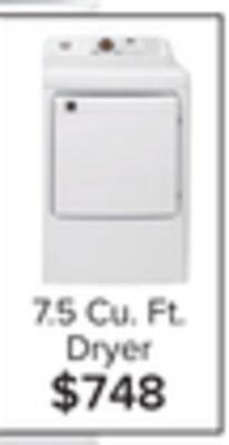Leon's L2 white electric dryer (7.5 cu. ft) - le52n1bwwc offer