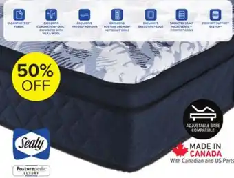 Leon's Sealy posturepedic sapphire collection marquise medium eurotop queen mattress offer