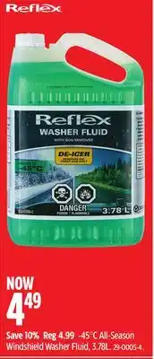 Canadian Tire Reflex -45°c all-season windshield washer fluid, 3.78l offer