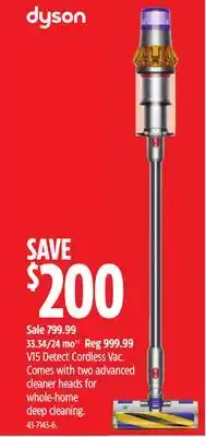 Canadian Tire Dyson v15 detect cordless vac offer