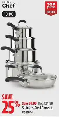 Canadian Tire Master chef stainless-steel cookset offer