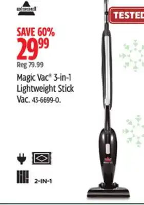 Canadian Tire Bissell magic vac 3-in-1 lightweight stick vac offer