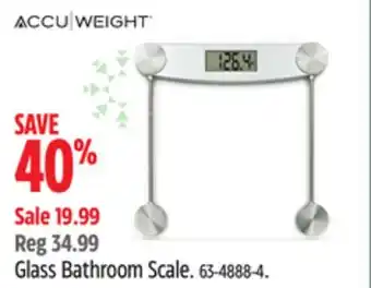 Canadian Tire Accuweight glass bathroom scale offer