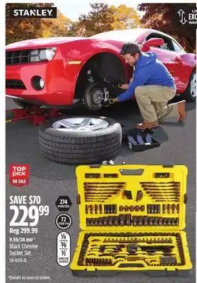 Canadian Tire Stanley black chrome socket set offer