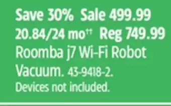 Canadian Tire Irobot roomba j7 wi-fi robot vacuum offer