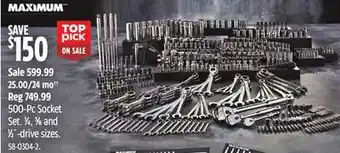 Canadian Tire Maximum 500-pc socket set offer