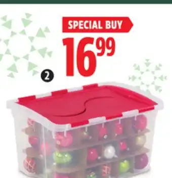 Canadian Tire Sterilite 45l flip-top ornament box offer