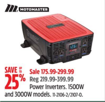 Canadian Tire Motomaster power inverters offer