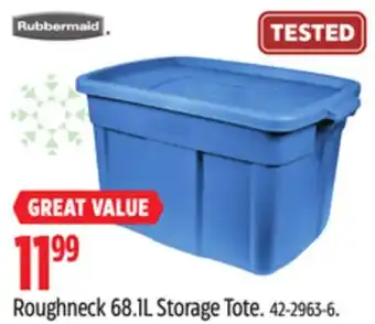 Canadian Tire Rubbermaid roughneck 68.1l storage tote offer