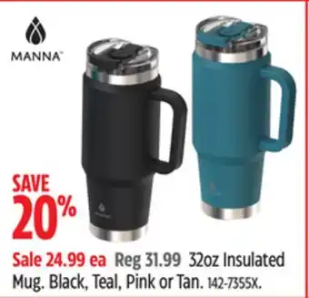 Canadian Tire Manna 32oz insulated mug offer