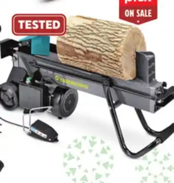 Canadian Tire Yardworks 6-ton duo-cut electric log splitter with foot pedal offer
